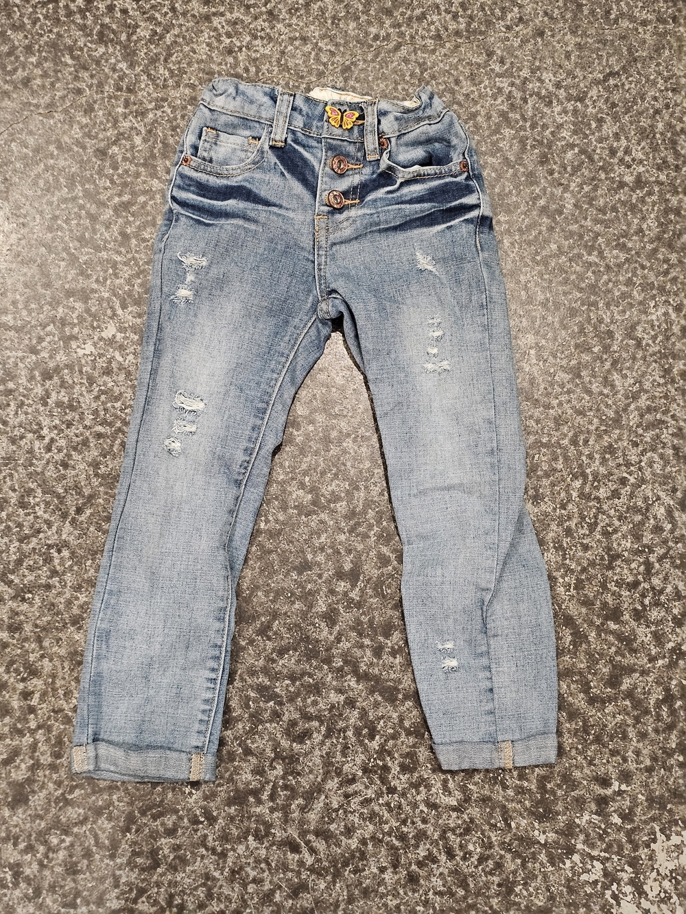 Hannah Banana Light Blue Distressed Kids Jeans